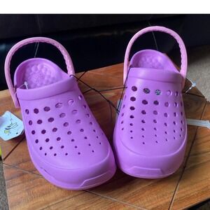 Joybees Clogs Kids‎ Lavender Lightweight Comfort Slip On Shoes Size J5 NWT